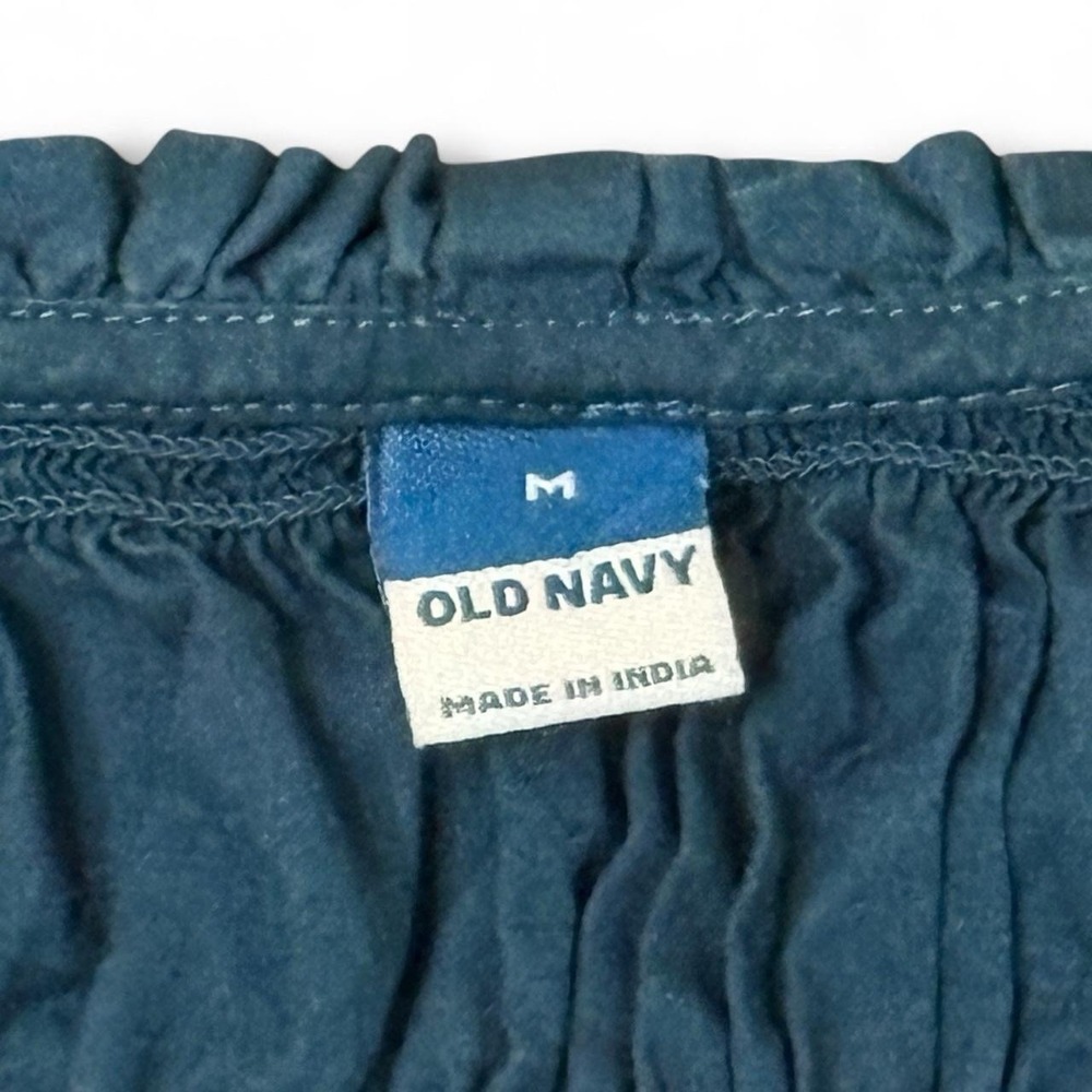 Old Navy women's M Tidewater Blue Smocked Fit Flare Mini Dress With Pockets - Picture 3 of 7